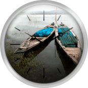 Fishing Net Upon Small Boats Chilika Lake Orissa