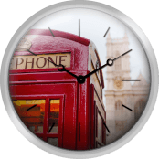 Uk London Phone Booth With Westminster Abbey Behind