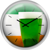 Studio Shot Of Glass Of Green Beer With Irish Flag