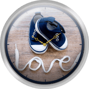 Baby Shoe With Word Love In Shoe Lace