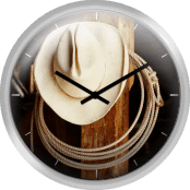 Cowboy Hat Hanging In Barn With Rope