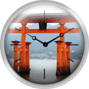 Itsuku Shima Shrine Gate In Sea