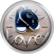 Baby Shoe With Word Love In Shoe Lace