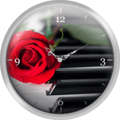 Red Rose on Piano Keys
